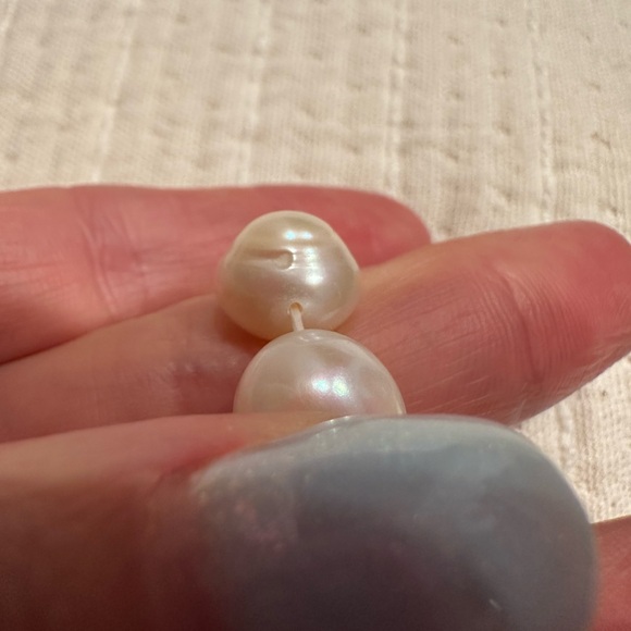 Genuine Freshwater Pearl Boho Stretch Bracelet - Irregular Natural White Pearls - Picture 4 of 4